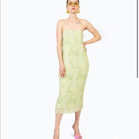 Ronny Kobo Collection Dresses & Skirts - ronny kobo roberta green swirl print slip midi cocktail summer sun dress small